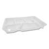 Pactiv Lightweight Foam School Trays  6-Compartment  8 5 x 11 5 x 1 25  White  500 Carton (PCT0TH10601SGBX)
