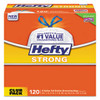 Hefty Strong Tall Kitchen Drawstring Bags  13 gal  0 9 mil  24  x 27 75   White  120 Box (PCTE84562)