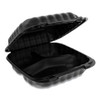 Pactiv EarthChoice SmartLock Microwavable Hinged Lid Containers  3 Compartment  8 3 x 8 3 x 3 4  Black  200 Carton (PCTYCNB08030000)
