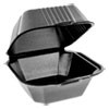 Pactiv SmartLock Foam Hinged Containers  Sandwich  5 75 x 5 75 x 3 25  1-Compartment  Black  504 Carton (PCTYHLB06000000)