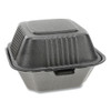 Pactiv SmartLock Foam Hinged Containers  Sandwich  5 75 x 5 75 x 3 25  1-Compartment  Black  504 Carton (PCTYHLB06000000)