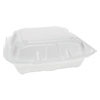 Pactiv Foam Hinged Lid Containers  Dual Tab Lock Economy  8 42 x 8 15 x 3  3-Compartment  White  150 Carton (PCTYTD18803ECON)