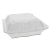 Pactiv Foam Hinged Lid Containers  Dual Tab Lock  9 13 x 9 x 3 25  1-Compartment  White  150 Carton (PCTYTD199010000)