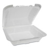 Pactiv Foam Hinged Lid Containers  Dual Tab Lock  9 13 x 9 x 3 25  1-Compartment  White  150 Carton (PCTYTD199010000)