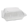 Pactiv Foam Hinged Lid Containers  Dual Tab Lock  9 13 x 9 x 3 25  3-Compartment  White  150 Carton (PCTYTD199030000)