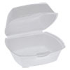 Pactiv Foam Hinged Lid Containers  Single Tab Lock  5 13 x 5 13 x 2 5  1-Compartment  White  500 Carton (PCTYTH100790000)