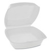 Pactiv Foam Hinged Lid Containers  Single Tab Lock  6 38 x 6 38 x 3  1-Compartment  White  500 Carton (PCTYTH100800000)