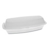 Pactiv Foam Hinged Lid Containers  Single Tab Lock Hot Dog  7 25 x 3 x 2  1-Compartment  White  504 Carton (PCTYTH100980000)