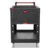 Rubbermaid Commercial Heavy Duty Adaptable Utility Cart  2 Shelves  25 2w x 51 5d x 36h  Black (RCP1997208)