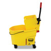 Rubbermaid Commercial WaveBrake 2 0 Bucket Wringer Combos  Side-Press  44 qt  Plastic  Yellow (RCPFG618688YEL)