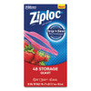 Ziploc Double Zipper Storage Bags  1 qt  1 75 mil  9 63  x 8 5   Clear  48 Box (SJN314469BX)