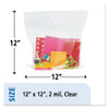 Stout by Envision Seal Closure Bags  2 mil  12  x 12   Clear  500 Carton (STOZF008C)
