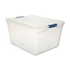 Rubbermaid Clever Store Basic Latch-Lid Container  18 5 8w x 23 1 2d x 12 1 4h 71qt  Clear (UNXRMCC710000)