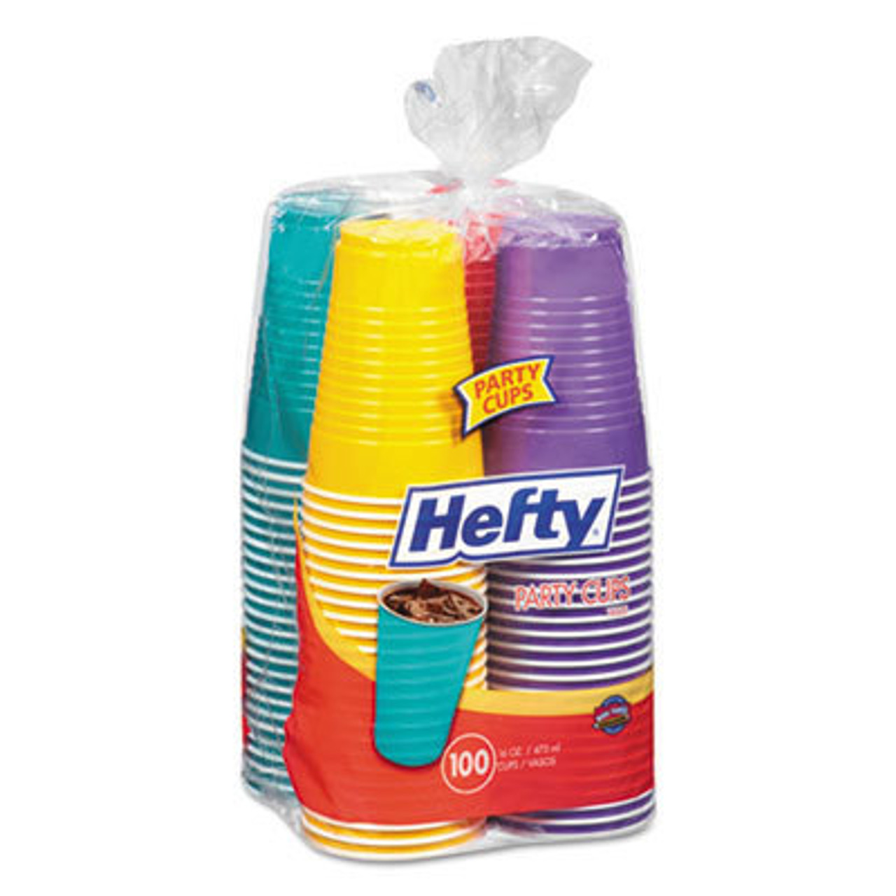 Hefty Easy Grip Disposable Plastic Party Cups, 9 oz, Red