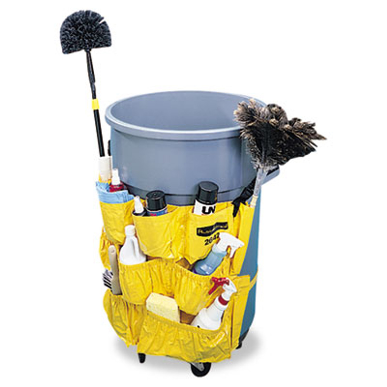 Rubbermaid Yellow Janitorial Slim Jim Caddy Bag Trash Can Organizer 2032951