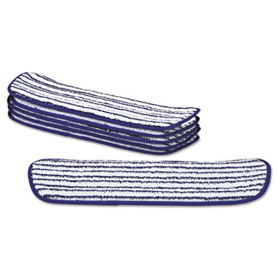RCP Q800 WHI 146.96 Microfiber Finish Pad 18 x 5 1 2 Blue White 6 Box