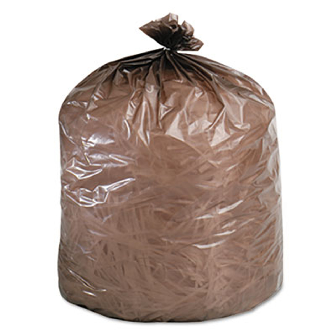 Controlled Life Cycle Trash Garbage Bags, 0.8 mil, 30 Gallon, Brown, Box Of  60