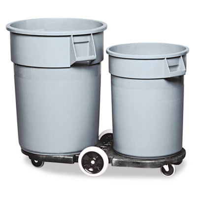 Rubbermaid Commercial Tandem Dolly  Two-Container  300 lb Capacity  20 25w x 45d x 8h  Black (RCP 2646 BLA)