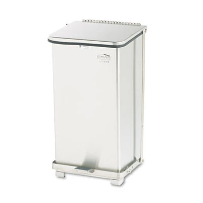 Rubbermaid Commercial Defenders Biohazard Step Can  Square  Steel  12 gal  Stainless Steel (RCP ST12SSPL)