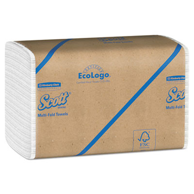 Scott Essential 100  Recycled Fiber Multi-Fold Towels  9 1 5 x 9 2 5  250 Pk  16 Pk CT (KCC 01804)