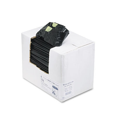Draw 'n Tie Heavy-Duty Trash Bags  33 gal  1 2 mil  33 5  x 38   Black  150 Box (WEB 1DTL150)
