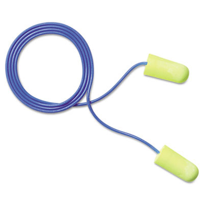 3M EA  AA  Rsoft Yellow Neon Soft Foam Earplugs  Corded  Regular Size  200 Pairs (MMM3111250)