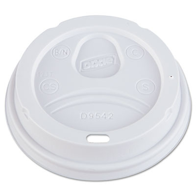 Dixie Dome Drink-Thru Lids  Fits 10  12  16oz Paper Hot Cups  White  1000 Carton (DIX D9542)