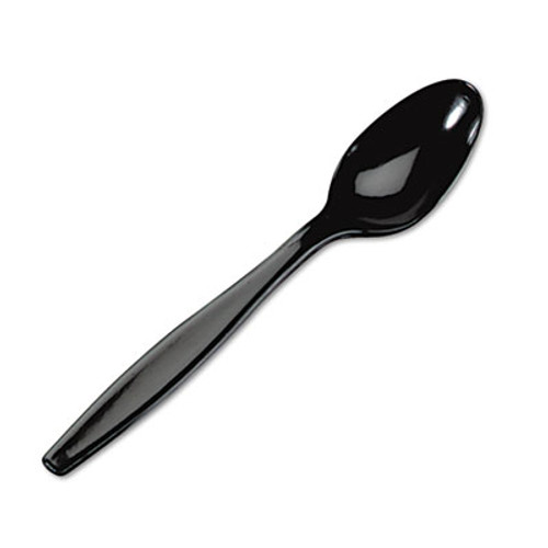 Dixie Plastic Cutlery  Heavyweight Teaspoons  Black  1 000 Carton (DIX TH517)