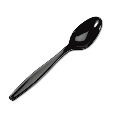 Dixie Plastic Cutlery  Heavyweight Teaspoons  Black  1 000 Carton (DIX TH517)