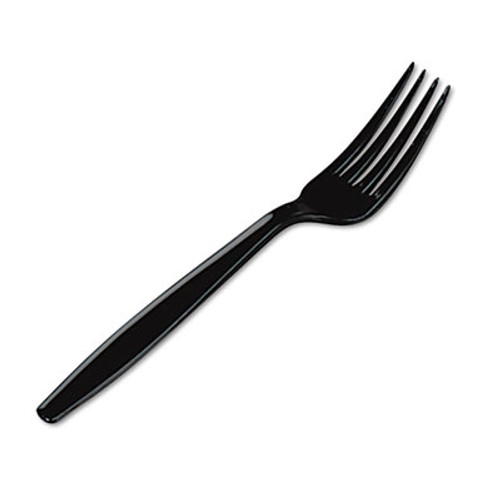 Dixie Plastic Cutlery  Heavyweight Forks  Black  1 000 Carton (DIX FH517)