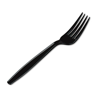 Dixie Plastic Cutlery  Heavyweight Forks  Black  1 000 Carton (DIX FH517)