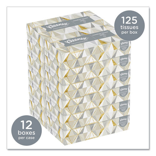 Kleenex White Facial Tissue  2-Ply  125 Sheets Box  12 Boxes Carton (KCC 03076)