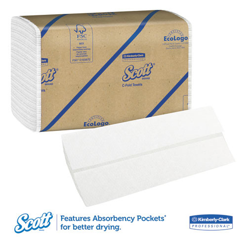 Scott Essential C-Fold Towels  Absorbency Pockets 10 1 8x13 3 20 White 200 PK 12 PK CT (KCC 01510)