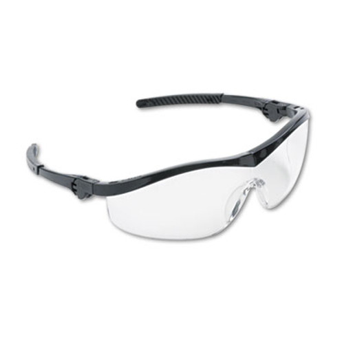 MCR Safety Storm Wraparound Safety Glasses  Black Nylon Frame  Clear Lens  12 Box (CWS ST110)