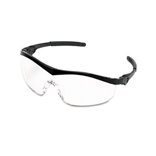 MCR Safety Storm Wraparound Safety Glasses  Black Nylon Frame  Clear Lens  12 Box (CWS ST110)