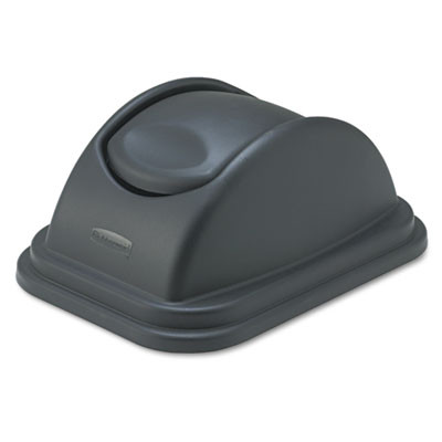 Rubbermaid Commercial Rectangular Free-Swinging Plastic Lids  Black (RCP 3067 BLA)