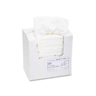 Draw 'n Tie Heavy-Duty Trash Bags  13 gal  0 9 mil  24 5  x 27 38   White  200 Box (WEB 1DK200)