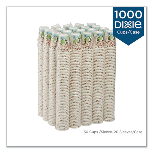 Dixie Hot Cups  Paper  8oz  Coffee Dreams Design  1000 Carton (DIX 5338CD)