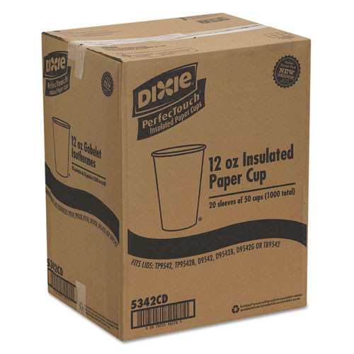 Dixie Hot Cups  Paper  12oz  Coffee Dreams Design  1000 Carton (DIX 5342CD)