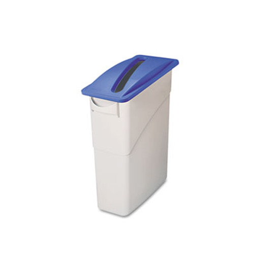 Rubbermaid Commercial Slim Jim Paper Recycling Top  20 38w x 11 38d x 2 75h  Dark Blue (RCP 2703-88 BLU)