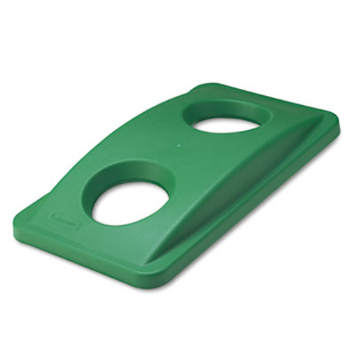 Rubbermaid Commercial Slim Jim Bottle and Can Recycling Top  20 38w x 11 38d x 2 75h  Green (RCP 2692-88 GRE)
