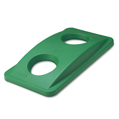 Rubbermaid Commercial Slim Jim Bottle and Can Recycling Top  20 38w x 11 38d x 2 75h  Green (RCP 2692-88 GRE)