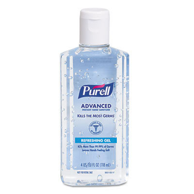 PURELL Advanced Hand Sanitizer Refreshing Gel  Clean Scent  4 oz Flip-Cap Bottle  24 Carton (GOJ 9651)