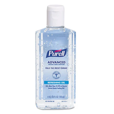 PURELL Advanced Hand Sanitizer Refreshing Gel  Clean Scent  4 oz Flip-Cap Bottle  24 Carton (GOJ 9651)