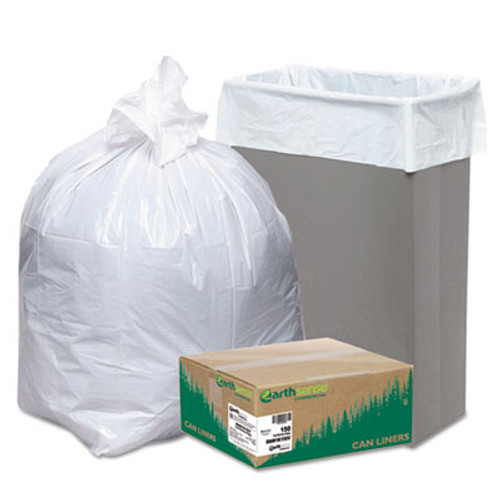 Earthsense Commercial Linear-Low-Density Recycled Tall Kitchen Bags  13 gal  0 85 mil  24  x 33   White  150 Box (WEB RNW1K150V)