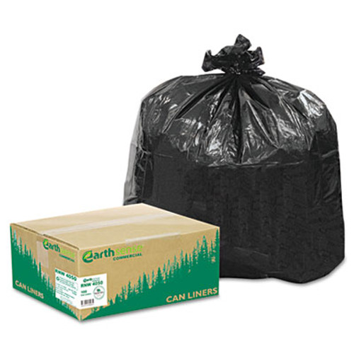 Earthsense Commercial Linear Low Density Recycled Can Liners  33 gal  1 25 mil  33  x 39   Black  100 Carton (WEB RNW4050)