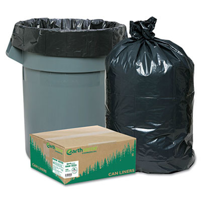 Earthsense Commercial Linear Low Density Recycled Can Liners  33 gal  1 25 mil  33  x 39   Black  100 Carton (WEB RNW4050)