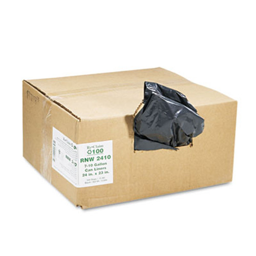Earthsense Commercial Linear Low Density Recycled Can Liners  10 gal  0 85 mil  24  x 23   Black  500 Carton (WEB RNW2410)