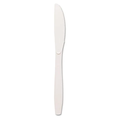Dixie Plastic Cutlery  Heavyweight Knives  White  100 Box (DXEKH207)