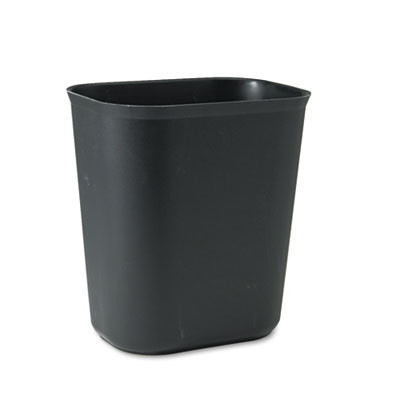 Rubbermaid Commercial Fire-Resistant Wastebasket  Rectangular  Fiberglass  3 5 gal  Black (RCP 2541 BLA)